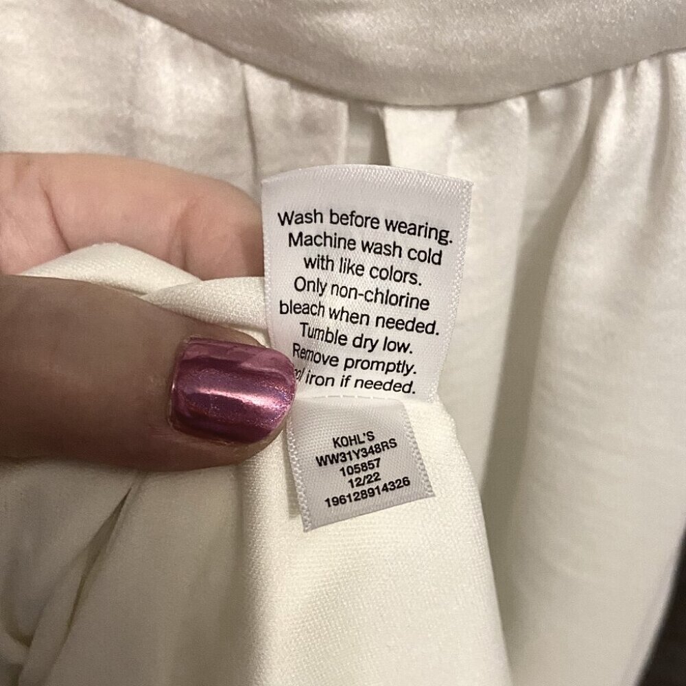 Nine West Ruffle Hem Sleeveless Mock Halter Dress White Size XXL - Picture 5 of 5